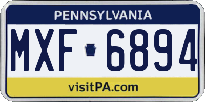 PA license plate MXF6894