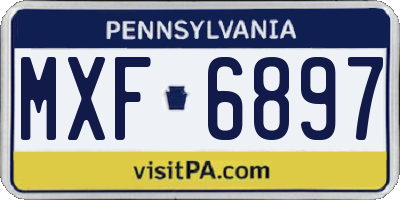 PA license plate MXF6897