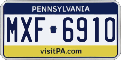 PA license plate MXF6910