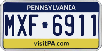 PA license plate MXF6911