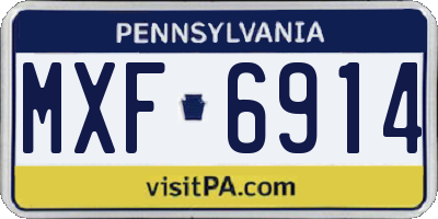 PA license plate MXF6914