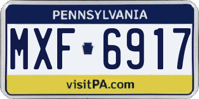 PA license plate MXF6917