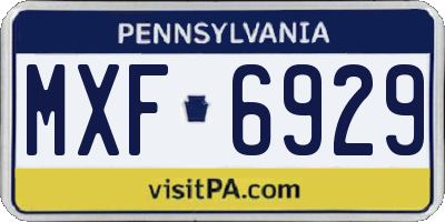 PA license plate MXF6929