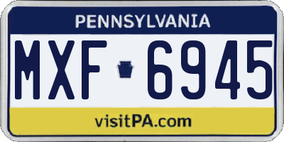 PA license plate MXF6945