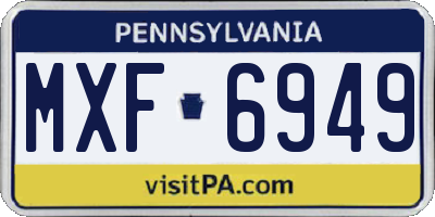PA license plate MXF6949