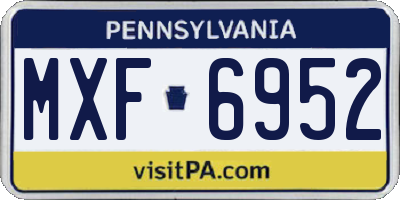 PA license plate MXF6952