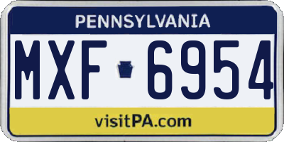 PA license plate MXF6954