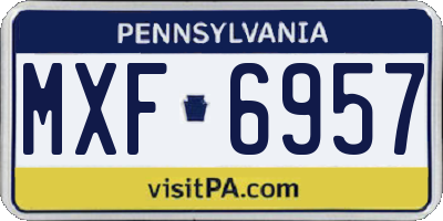 PA license plate MXF6957