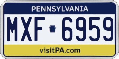 PA license plate MXF6959