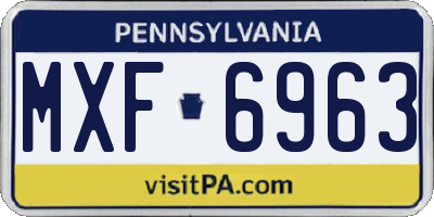 PA license plate MXF6963