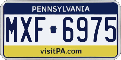 PA license plate MXF6975