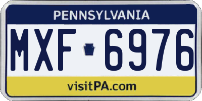 PA license plate MXF6976