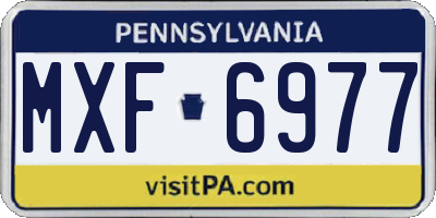 PA license plate MXF6977