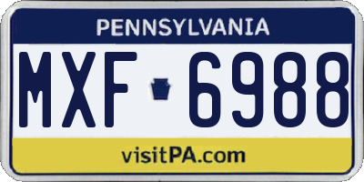 PA license plate MXF6988