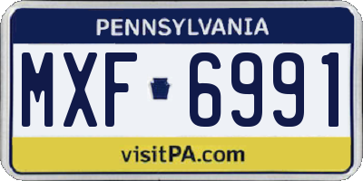 PA license plate MXF6991