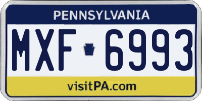 PA license plate MXF6993