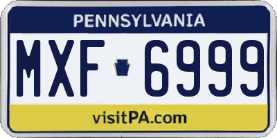 PA license plate MXF6999