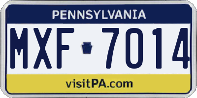PA license plate MXF7014