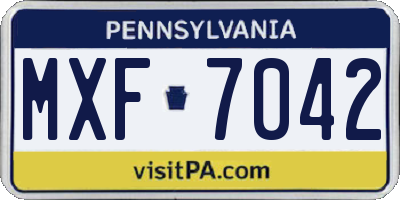 PA license plate MXF7042