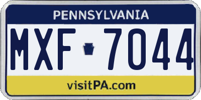 PA license plate MXF7044