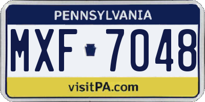 PA license plate MXF7048