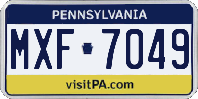 PA license plate MXF7049