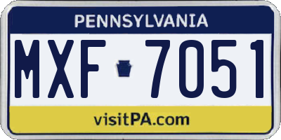 PA license plate MXF7051