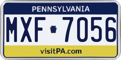 PA license plate MXF7056