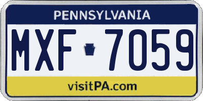 PA license plate MXF7059