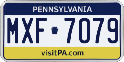 PA license plate MXF7079