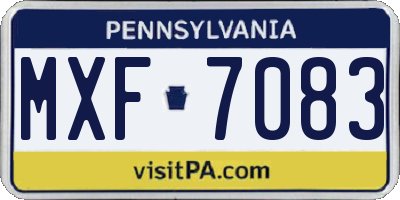 PA license plate MXF7083