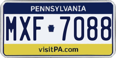 PA license plate MXF7088