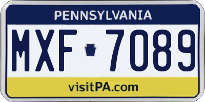 PA license plate MXF7089