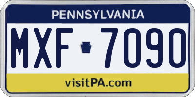 PA license plate MXF7090