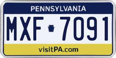 PA license plate MXF7091