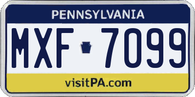 PA license plate MXF7099