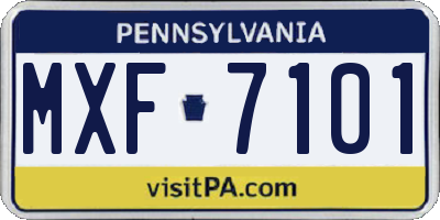 PA license plate MXF7101