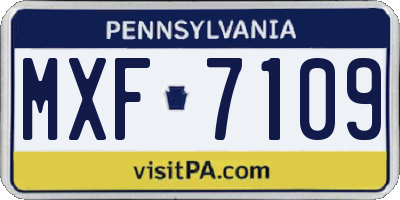 PA license plate MXF7109