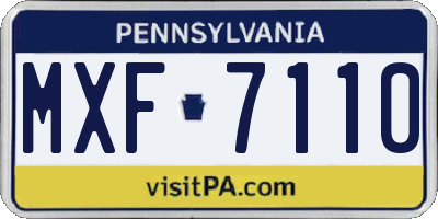 PA license plate MXF7110