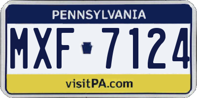PA license plate MXF7124