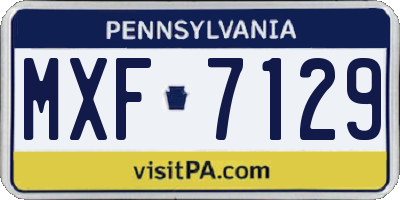 PA license plate MXF7129