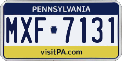 PA license plate MXF7131