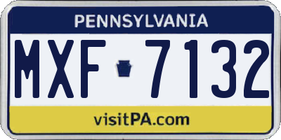 PA license plate MXF7132