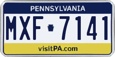 PA license plate MXF7141