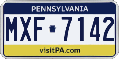 PA license plate MXF7142