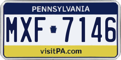 PA license plate MXF7146