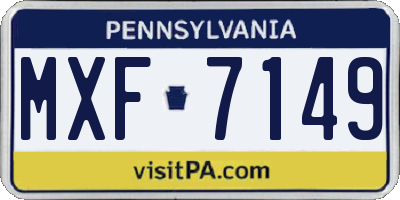 PA license plate MXF7149