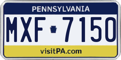 PA license plate MXF7150