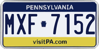 PA license plate MXF7152