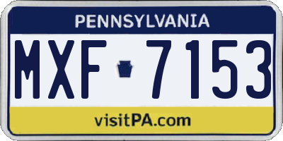 PA license plate MXF7153